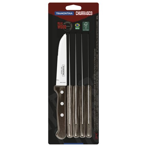 Cuchillos Jumbo Polywood para asado (pack x6)